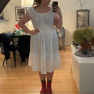 J Crew Tiered Cotton Textured Milkmaid Dress